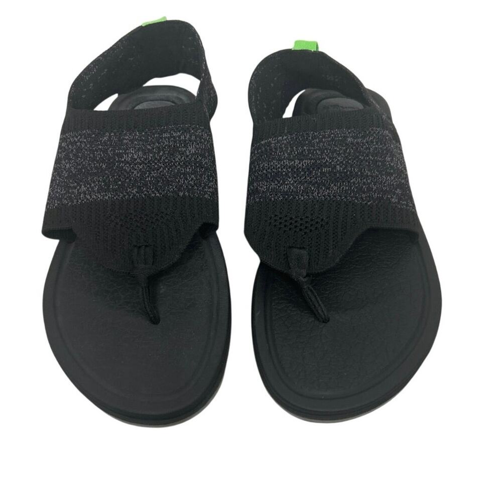 Sanuk Yoga Sling 3 Knit Sandals Black Yoga Mat Comfort Size 9 NWT